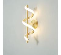 RXPVUXE 12W Modern LED Wall Sconce Lighting,Spiral Design Indoor Wall Light for Bedroom Living Room Office Restaurant Hallway Aluminum Wall Mounted Lamp(Black/Gold/White)