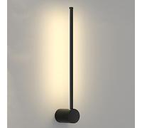 RXPVUXE Black Linear Wall Sconce Rotatable Minimalist LED Wall Mount Lamp Indoor Long Metal Wall Lighting Fixture, Simple Hardwired Bathroom Vintage Light for Bedside Hallway Living Room