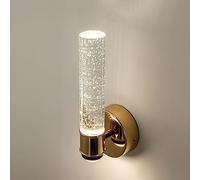 RXPVUXE Bubble Crystal Wall Sconce Gold Bathroom Vanity Light LED Long Tube Wall Lamp Up Down Aluminum Wall Sconces, 10W 4000K Modern Vintage Home Decor Lighting Fixture For Bedroom Hallway