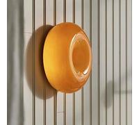 RXPVUXE Creative Donuts Wall Sconce 24W Round LED Wall Mount Lamp Orange Color Glass Wall Light Fixture, Modern Nordic Dia-26cm Circular Wall Sconces for Bedroom Dinning Room Island Living Room