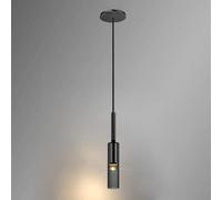 RXPVUXE Dia-7cm Glass Pendant Lighting for Kitchen Island Long Tube Hanging Lamp Adjustable Hanging Lighting Cylinder Silver Gray Ceiling Pendant Lamp Cafe Restaurant Bar Living Room Bedroom 3W