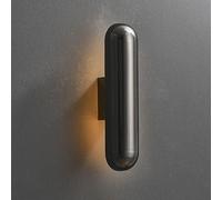 RXPVUXE Dimmable Modern LED Wall Sconce 15.7 Inch Long Tube Wall Light Fixture In Brushed Brass Finish/Pearl Black Finish, 12W Postmodern Metal Wall Lamp for Bedroom Bedside Hallway Stairs