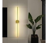 RXPVUXE Gold Modern Wall Sconce Simple Linear Led Wall Lamp Bathroom Vanity Light Minimalist Creative Metal Bedroom Bedside Living Room Decor Wall Lighting Fixture Acrylic Shade, Hardwired