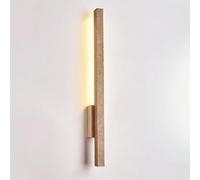 RXPVUXE Japanese Style Stone Wall Sconce, Natural Yellow Travertine Wall Lamp, 8W LED Warm Light 3000K Wall Light, Wabi-Sabi Art Light Fixture for Living Room Bedroom Bedside Hallway(Wood)