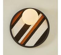 RXPVUXE Mid Century Fabric Wall Sconce Light with Glass Shade, Modern Vintage Wall Lighting Fixtures, Hardwired Indoor Wall Lamp for Bedroom Bedside Living Room Hallway Entryway(C)