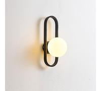 RXPVUXE Mid Century Globe Wall Light Fixtures, Modern Indoor Frosted Glass Wall Mount Lighting, Milk White Glass Sconces Wall Decor Wall Lamp For Living Room Hallway Bedroom Bathroom, E27 Socket