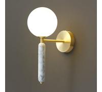 RXPVUXE Mid Century Marble Wall Light Fixture with Globe Glass Shade