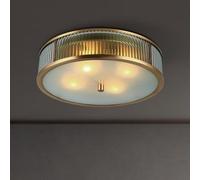 RXPVUXE Modern Brass Flush Mount Ceiling Light Clear Glass Tube Close To Ceiling Light Fixtures With Frosted Glass Shade, E27 Vintage Chandelier for Living Room Entryway Bedroom, 13"/17"