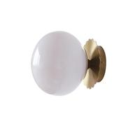 RXPVUXE Modern Cream Glass Wall Sconce Bauhaus Art Wall Light Fixture Nordic Retro Hardwired Metal Wall Lamp 7 Inch Globe Kids Room Bedroom Bedside Wall Mount Lights, Milk White/Cream/Cream Pink