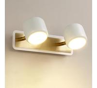 RXPVUXE Modern LED Bathroom Light Fixture, Minimalist Vanity Lights Fixtures Over Mirror, Adjustable and Rotatable Lamp Head, 3000K Warm Light for Living Room Hallway Bedroom(White,2-Lights)