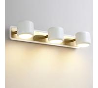 RXPVUXE Modern LED Bathroom Light Fixture, Minimalist Vanity Lights Fixtures Over Mirror, Adjustable and Rotatable Lamp Head, 3000K Warm Light for Living Room Hallway Bedroom(White,3-Lights)