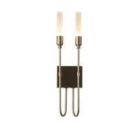 RXPVUXE Modern LED Wall Sconce, Indoor Mid Century Wall Light 2-Lights Bathroom Vanity Light Fixture with Acrylic Shade, Double Head Hardwired Wall Light for Bedside Living Room Hallway, 3000K