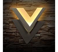 RXPVUXE Modern LED Wall Sconce White Double V- Shape Acrylic Wall Lamp Minimalist Creative Indoor Wall Light Fixture For Bedroom Bedside Living Room Hallway Decoration, 6000K/3000K