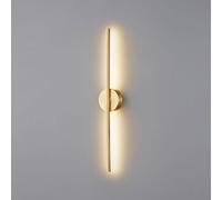 RXPVUXE Modern Linear Wall Lamp Brushed Brass LED Wall Sconce Acrylic Lampshade, Minimalist Copper Wall Lighting Fixture Antique Brass Bathroom Vanity Light Hardwired Bedroom Hallway Sconces