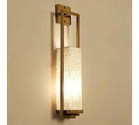 RXPVUXE Modern Linen Fabric Wall Sconce 28.7 Inch Antique Gold Rectangle Wall Lamp Wabi-sabi Bathroom Light Fixture, E27 Indoor Metal Wall Lighting Fixture for Bedroom Hallway Loft Hotel