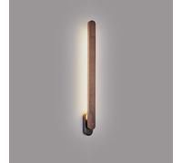 RXPVUXE Modern Long Strip Wall Sconce, Walnut Backlight LED Wall Lamp, 3 Color Wall Light Fixture, 180° Rotation Linear Wall Light, Interior Decoration Wall Mounted Lamp for Hallway Corridor Stairs