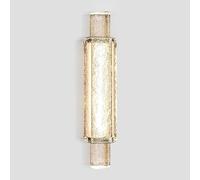 RXPVUXE Modern Long Wall Sconce 42cm Glass Crystal LED Wall Lamp Rectangle Bedside Decor Wall Lighting Fixture, 6W Stainless Steel Bathroom Vanity Light for Bedroom Living Room Hallway