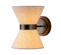 RXPVUXE Modern Retro Wall Sconce Light Fixture with Hour-glass Shape Linen Fabric Shade, Rustic Black Wall Lamp Wabi Sabi Art Wall Sconces G9 Japanese-style Home Decor Lighting Fixture for Bedroom