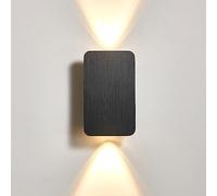 RXPVUXE Modern Square LED Wall Sconce Up Down Brushed Aluminum Wall Lamp 6W, Minimalist Simple Bedroom Bedside Stairs Hallway Decor Wall Light Fixture 3000K Warm White Creative Wall Washer