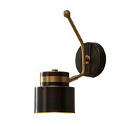 RXPVUXE Modern Wall Mounted Reading Light, Adjustable Angle Wall Lights, 360° Rotating Brass Wall Lamp, Hardwired Picture Light, Black and Gold Wall Light Fixtures for Bedroom Bedside Stairway