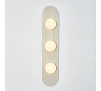 RXPVUXE Natural Marble Wall Sconces, 3-Lights Bathroom Vanity Light Fixtures, Nordic Style Stone Wall Lamp with Glass Globe Lampshade, Modern Hardwired Wall Lighting Fixture for Bedroom(E)