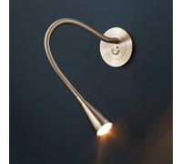 RXPVUXE Nickel Wall Mount Reading Light LED Bedside Wall Light Flexible Gooseneck Wall Sconce with Push Switch, Modern Bedroom Headboard Reading Lamp 3000K Bed Side Decor Wall Spotlight 3000K