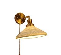 RXPVUXE Nordic Sconce Lighting Modern Brushed Brass with On/Off Switch, Ceramics Shade Reading Wall Light Fixture Adjustable Bedside Wall Sconces for Living Room Bedroom Bedside,Gold