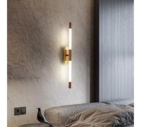 RXPVUXE Rotatable Modern LED Wall Sconce Simple Linear Wall Lamp Hardwired 23 Inch Gold/black Long Wall Lighting Fixture Creative Bathroom Vanity Light for Bedroom Bedside Stairs Hallway