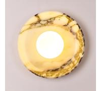 RXPVUXE Round Alabaster Wall Sconces, White Globe Glass Wall Light, Hardwired Marble Wall Mount Light, 9.8 Inch Nordic Style Natural Stone Wall Lamp for Living Room Dining Room Kitchen