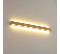 RXPVUXE Wood Linear Wall Light Long LED Wall Sconce Modern Bathroom Vanity Light, Up Down Wooden Wall Light Fixture Wabi Sabi Bedside Deco Sconces for Bedroom Hallway Living Room, Hardwired