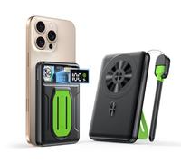 RXRBDA Magnetic Portable Charger 10000mAh,Foldable Wireless Power Bank with Fan Active Cooling System,Fast Charging Battery Pack,Mag-Safe Compatible with iPhone 16/15/14/13/12 Pro/Pro Max/Plus/Mini