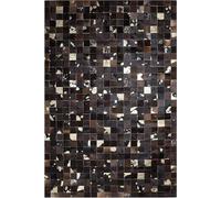 RXRENXIA 100% Handmade Cowhide Rug Patchwork Top Premium Quality Real Cowhide Living Room Rug Large Carpet Modern Quality Leather Cow Hide Rug Rectangle Bedside Carpet,120×180cm