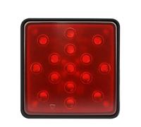 RXRJSU 12V Car Brake Tail Lamp Red/Black Shell 12LED 15LED Auto Reverse Stop Signal Rear Light For Pickup Vehicle Trailer 3RD Third Rear Light Brake Light(15-Red)