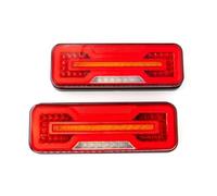 RXRJSU 2PCS 12V 24V LED Combination Tail Light Turn Signal Brake Lamp Reflector Reverse For Trailer Truck Tractor Camper Lights 3RD Third Rear Light Brake Light