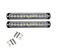 RXRJSU 2X Truck Side Lights Long Strip IP65 Waterproof Flash 12 LED Strobe Signal Warning 12-24V White Red Blue 3RD Third Rear Light Brake Light(Red Blue Red)