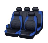 RXRJSU All Season Quited PU Leather Car Seat Cover Full Surrounded Protector Waterproof Universal Fit Sedan Suv Pick-up Truck Seat Covers Pair(AE-2041-BL)