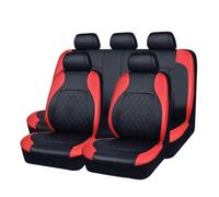 RXRJSU All Season Quited PU Leather Car Seat Cover Full Surrounded Protector Waterproof Universal Fit Sedan Suv Pick-up Truck Seat Covers Pair(AE-2041-RD)