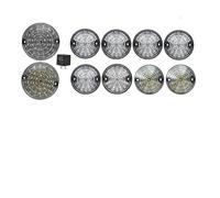 RXRJSU For Land For Rover For Defender 10piece Smoked Lens Complete Led Upgrade Kit Rear Tail Fog Lights Front Indicator Signal Lamp Car Fog Light(White)