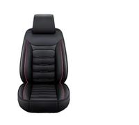 RXRJSU Front Split Car Protector Four Season Universal Fit Most SUV Accessories 1Pcs Auto Seat Covers PU Leather Single Seat Covers Pair(2-Black-Red-1PC)