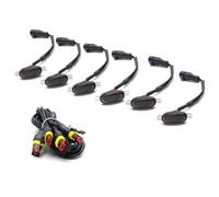 RXRJSU Side Indicator Universal Car Front LED Grille Light Smoked Amber White 12LED Grill Light Eagle Eye Lamp For Off Road Trunk SUV 12V Turn Signal Light(6PC Smoked White)