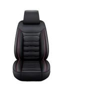 RXRJSU Single Front Split Bench Protector Four Season Universal Fit Most Car SUV Accessories Auto Set Seat Covers PU Leather Seat Covers Pair(2-Black-Red-1PC)