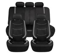 RXRJSU Universal Car Seat Covers Leather Bright Sheet With 3 Zipper Accessories Interior Cushion Protector Seat Covers Pair(Gray 5 Seat)