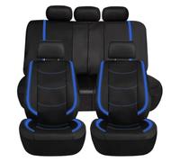 RXRJSU Universal Car Seat Covers Leather Bright Sheet With 3 Zipper Accessories Interior Cushion Protector Seat Covers Pair(Blue 5 Seat)