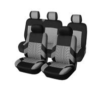 RXRJSU Universal Seats Covers Car Interior Suitable For Two Rows Of (Double Front And 2+1 Seats) Seat Covers Pair(Gray-9PCS)