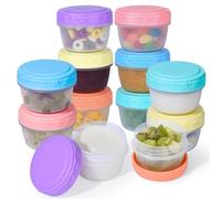 RXRRXR 12 Pack Salad Dressing Containers To Go 2.7 oz Small Condiment with Lids Reusable Bpa-Free Leakproof Dipping Sauce Cups for Snacks,Kitchen Storage,Camping,Travel