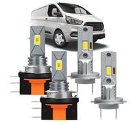 RXTSQI H15 High Beam,H7 Low Beam Compatible with Ford Transit Custom 2012 2013 2014 2015 2016 2017,6000K LED Headlights Bulb,Canbus Error Free,Pack of 4