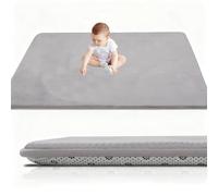 RxueSug Baby Crawling Mat, Memory Foam Extra Thick Area Rug 200 x 200 cm 2cm for Kids Living Room, Baby Playroom Crawling Carpet Non-Slip Soft Play Mat Floor Toddler Nursery Carpet Silver Grey