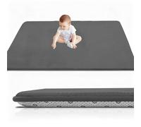 RxueSug Baby Crawling Mat, Memory Foam Extra Thick Area Rug 50 x 100 cm 2cm for Kids Living Room, Baby Playroom Crawling Carpet Non-Slip Soft Play Mat Floor Toddler Nursery Carpet Dark Grey