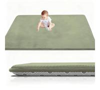 RxueSug Baby Crawling Mat, Memory Foam Extra Thick Area Rug 50 x 120 cm 2cm for Kids Living Room, Baby Playroom Crawling Carpet Non-Slip Soft Play Mat Floor Toddler Nursery Carpet Grass Green