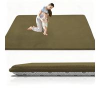 RxueSug Large Foldable Baby Play Mat 3cm 80 x 120 cm Army Green, Extra Thick Non-Slip Foam Mat for Babies & Toddlers, Padded Tummy Time & Crawl Mat, Waterproof, Easy Clean